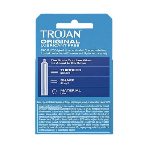 Trojan, Non-Lubricated Latex Condoms, 3 Each Trojan