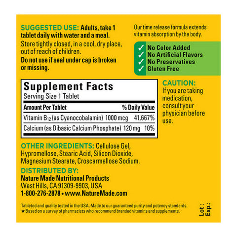 Nature Made, Nature Made Vitamin B-12, 1000 mcg, 75 tabs Nature Made