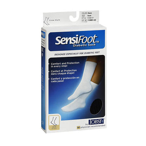Jobst, Sensifoot Closed Toe Crew Socks Black Small, 1 Pair Jobst