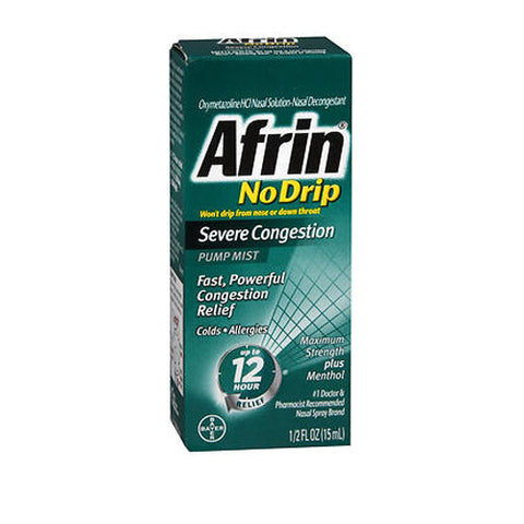 Afrin, No Drip Severe Congestion Oxymetazoline Hcl Nasal Pump Mist, 15 Ml Afrin