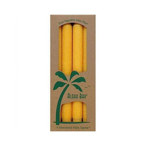 Aloha Bay, Palm 9 Inch Tapers Unscented Candles Honey Gold, 4 Count