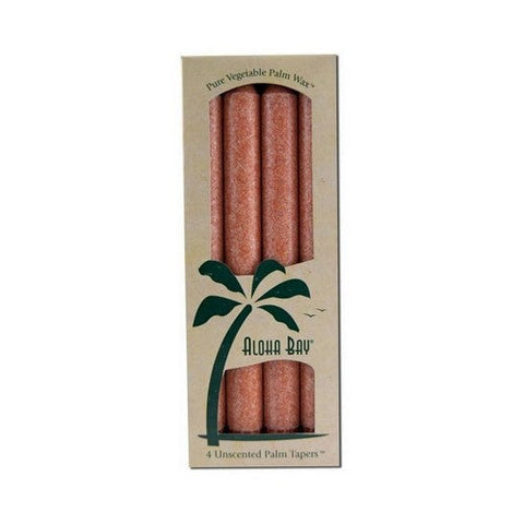 Aloha Bay, Palm 9 Inch Tapers Unscented Candles Burnt Orange, 4 Count