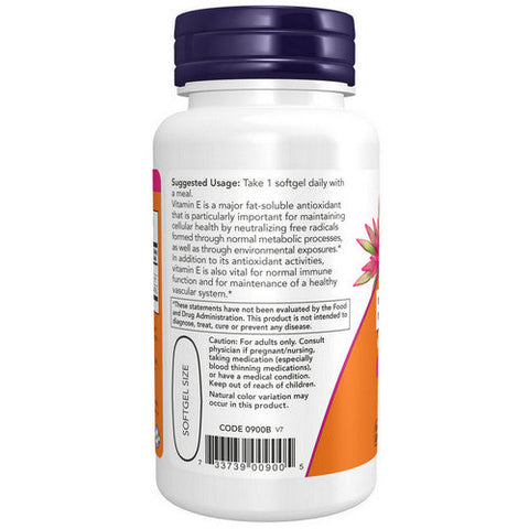 Now Foods, E-1000 - 100% Natural Mixed Tocopherols, 50 SOFTGELS Now Foods