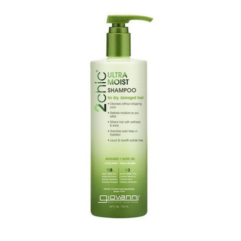 Giovanni Cosmetics, 2Chic Ultra-Moist Shampoo For Dry Damaged Hair Avocado Plus Olive Oil, 24 Oz Giovanni Cosmetics