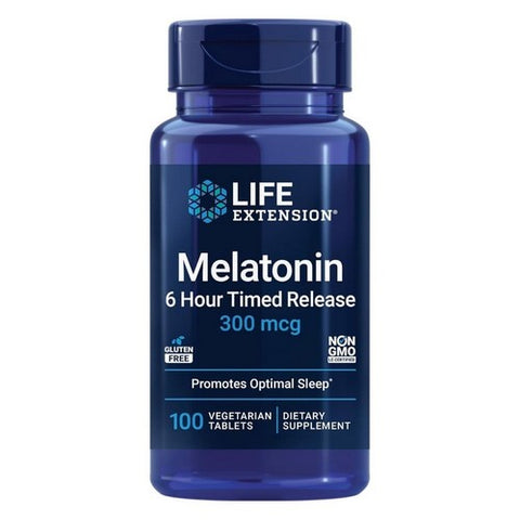 Life Extension, Melatonin 6 Hour Timed Release, 300 mcg, 100 Vcaps Life Extension