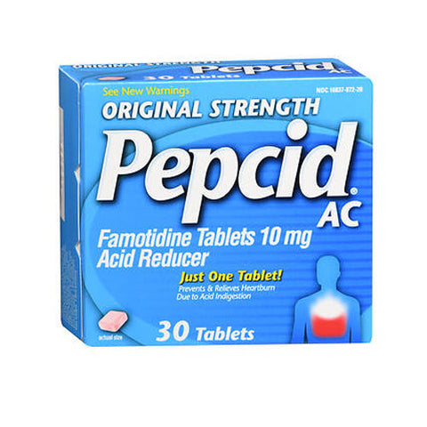 Pepcid, Ac Famotidine Acid Reducer Original Strength, 10 Mg, 30 Tablets Pepcid