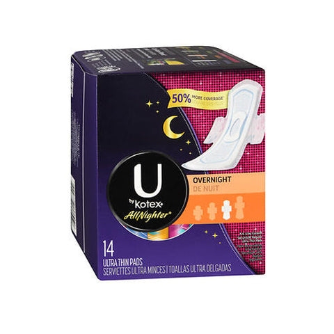 U By Kotex, All Nighter Pads Overnight, 14 Each U By Kotex