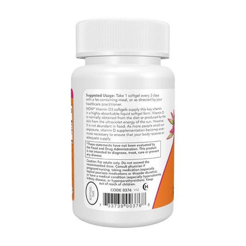 Now Foods, Vitamin D3, 10,000 IU, 120 Softgels Now Foods