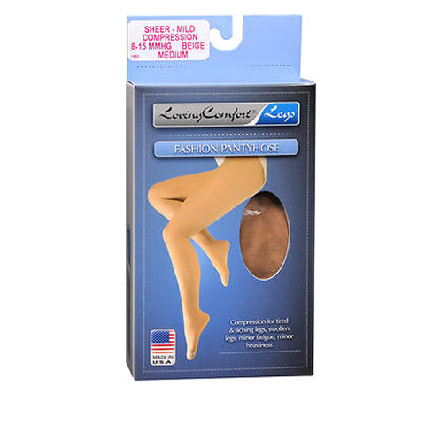Fashion Pantyhose Sheer Mild Compression Medium Beige 1 Each by Loving Comfort