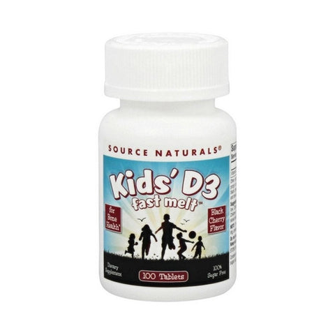 Kids D-3 Fast Melt Black Cherry 100 Tabs by Source Naturals
