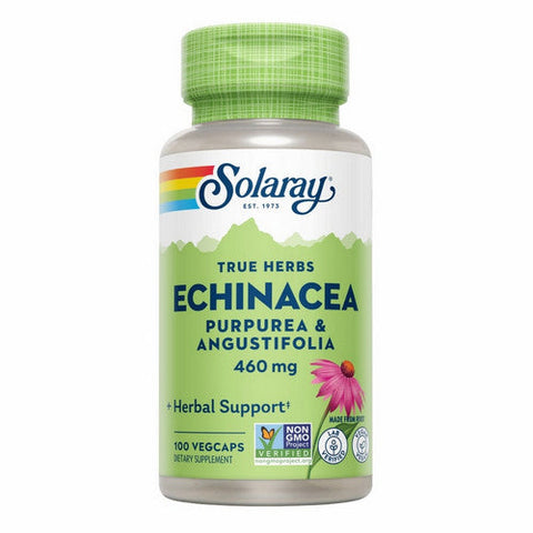 Solaray, True Herbs Echinacea Purpurea And Angustifolia, 460 mg, 100 Veg Caps Solaray