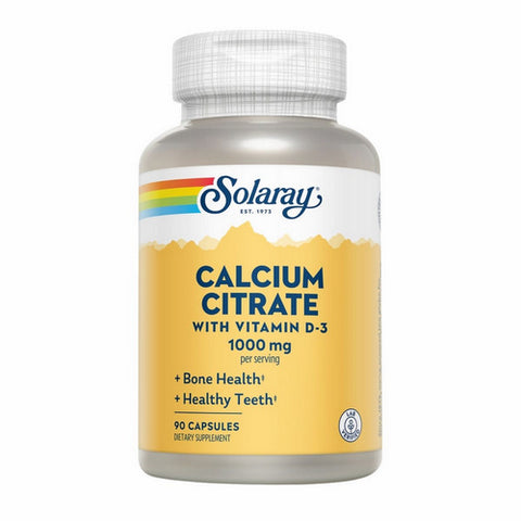 Solaray, Calcium Citrate With Vitamin D-3, 1000 mg, 90 Caps Solaray