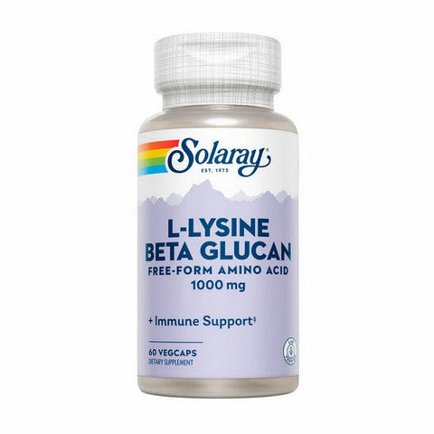 Solaray, L-Lysine & Beta Glucan, 1,000 mg, 60 Caps Solaray