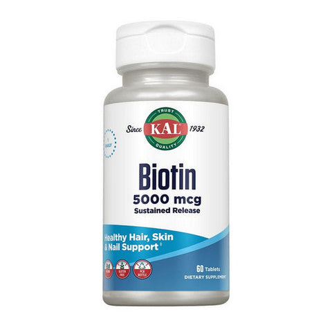 Kal, Biotin Timed Release, 5,000 mcg, 60 Tabs Kal