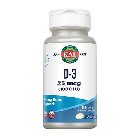 Kal, D-3, 1,000 IU, 100 Softgels Kal
