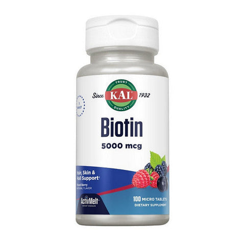 Kal, Biotin ActivMelt, 5,000 mcg, 100 Tabs Kal