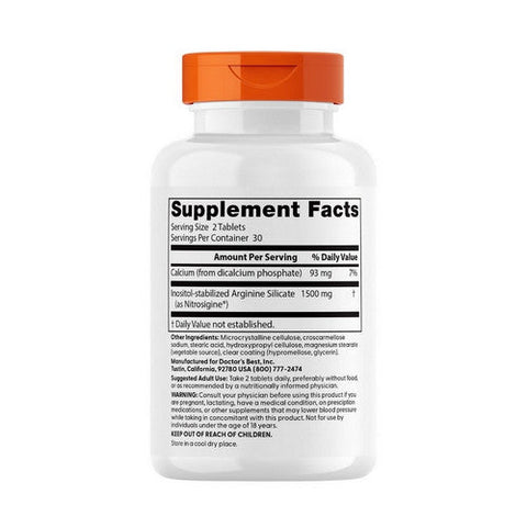 Doctors Best, Fast Acting Arginine Complex, 1500 Mg, 60 Tablets Doctors Best