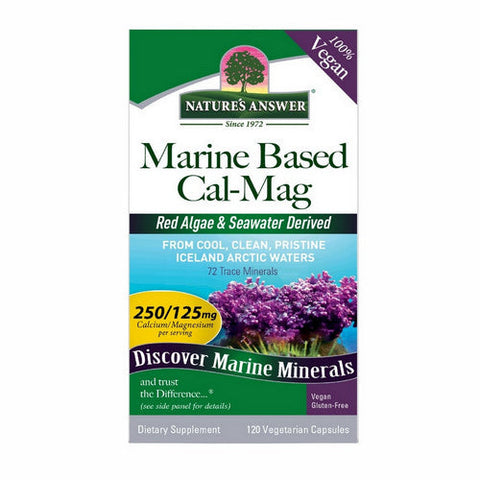 Nature's Answer, Marine Based Calcium And Magnesium, 250 / 125 Mg, 120 Veg Caps Nature's Answer