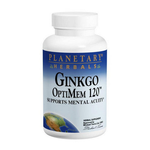 Planetary Herbals, Ginkgo Optimem, 120 mg, 30 Tabs Planetary Herbals