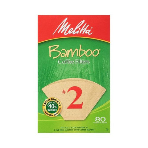 Melitta, Bamboo Coffee Filter Brown No2, 80 Count Melitta