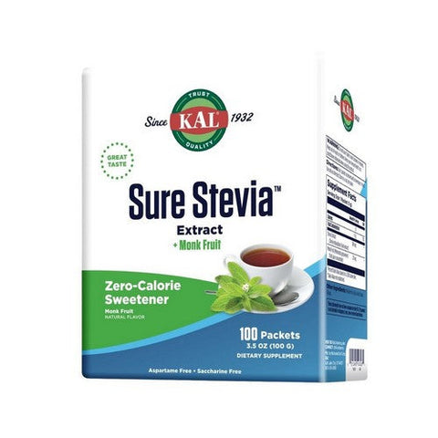 Kal, Stevia Extract Plus Monk Fruit, 100 Count Kal