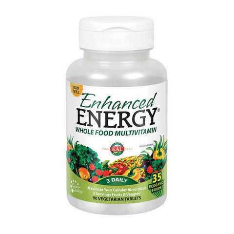 Kal, Enhanced Energy Whole Food Multivitamin Iron Free, 90 Tabs Kal