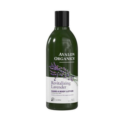 Avalon Organics, Revitalizing Hand And Body Lotion Lavender, 12 Oz Avalon Organics