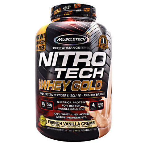 Muscletech, Nitro-Tech 100%Whey Gold, Vanilla 35 Servings Muscletech