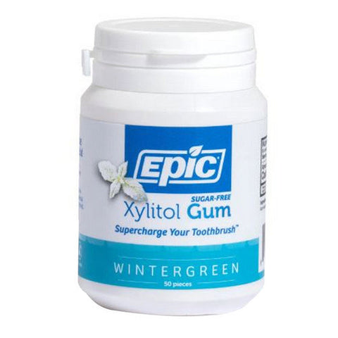 Epic Dental, Xylitol Sweetened Gum, Wintergreen 50 Count Epic Dental