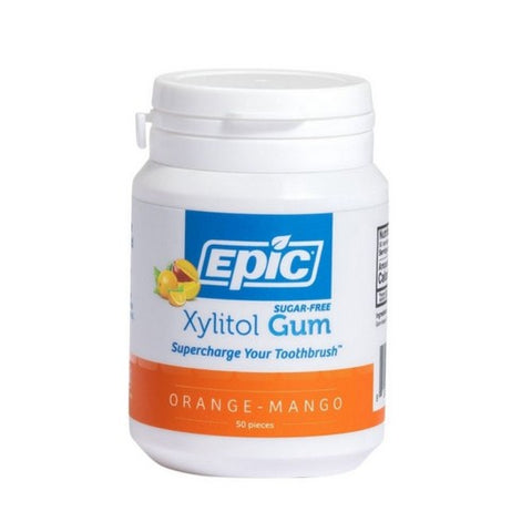 Epic Dental, Xylitol Orange Mango Chewing Gum Sugar Free, 50 Count Epic Dental