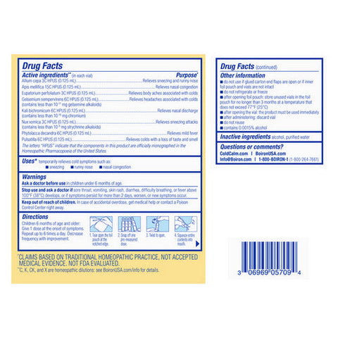 Boiron, Coldcalm Liquid, 30 Dose Boiron