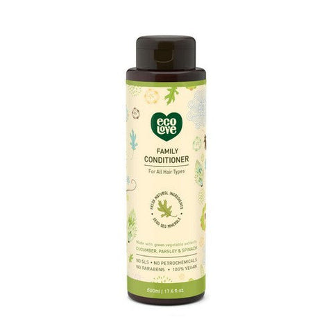 Eco Love, Family Conditioner For All Hair Types Cucumber Parsley And Spinach, 17.6 Oz Eco Love