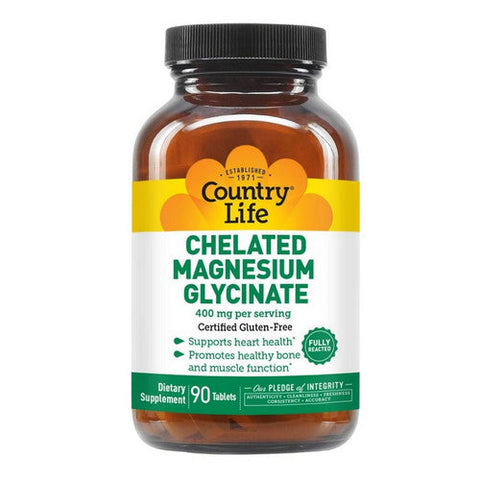 Country Life, Magnesium Glycinate, 90 Tabs Country Life