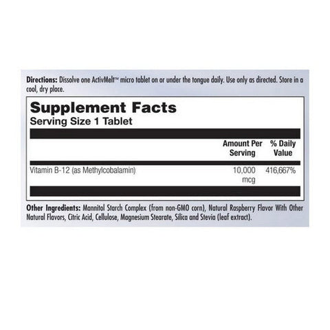 Kal, Ultra B-12 Methylcobalamin Raspberry, 10000 Mcg, 30 Count