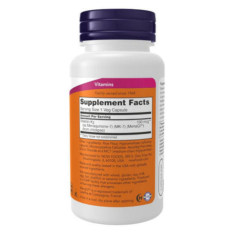 Now Foods, MK-7 Vitamin K-2, 1000 Mcg, 120 Veg Caps