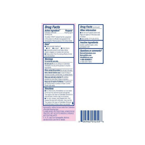 Boiron, Calendula Ointment First Aid Cuts Scrapes Minor Burns Chapped Skin, 1 Oz Boiron
