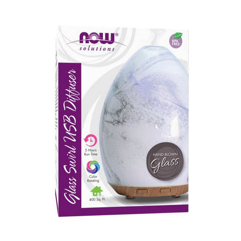 Now Foods, Ultrasonic Glass Swirl USB Oil Diffuser, 1 Each Now Foods