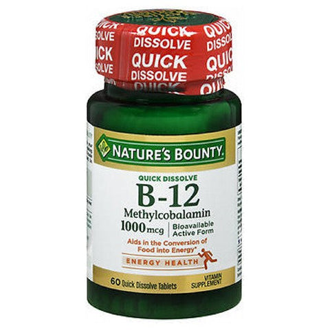 Nature's Bounty, Quick Dissolve Vitamin B-12 Methylcobalamin, 1000 Mcg, 24 X 60 Tabs Nature's Bounty