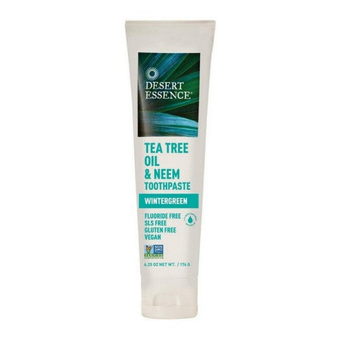 Desert Essence, Tea Tree Oil & Neem Toothpaste Wintergreen, 6.25 OZ Desert Essence