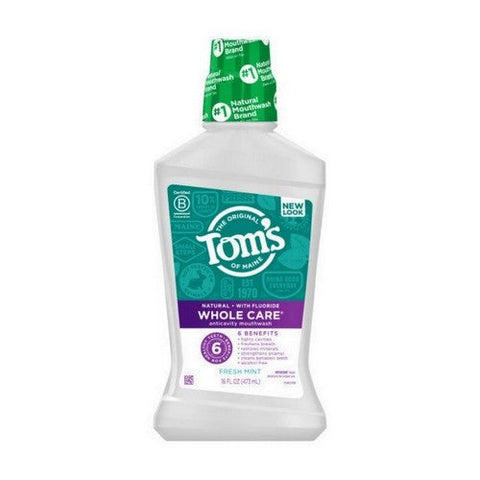 Tom's Of Maine, Whole Care Natural Mouthwash With Fluoride Fresh Mint, 16 Oz Tom's Of Maine