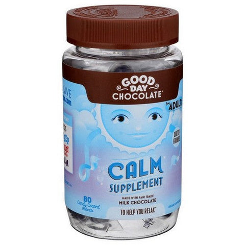 Good Day Chocolate, Calm Chocolate Supplement For Adults, Chocolate 80 Count Good Day Chocolate
