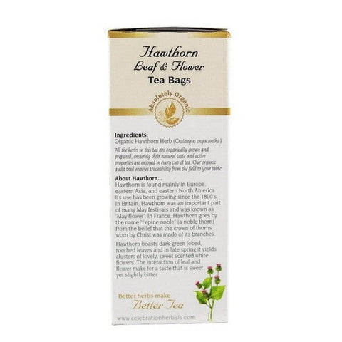 Celebration Herbals, Organic Hawthorn Leaf & Flower Tea, 24 Bags Celebration Herbals