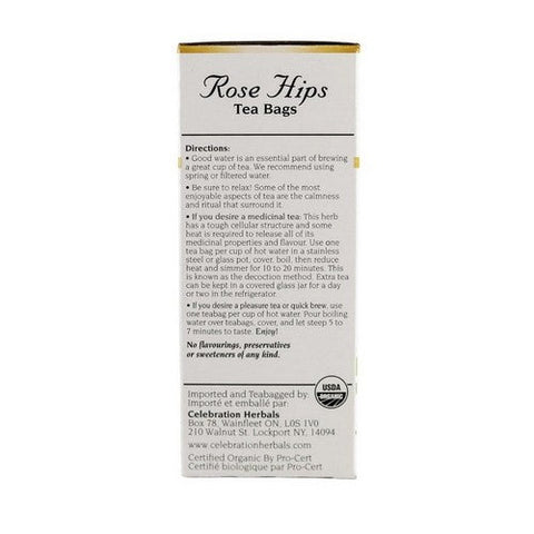 Celebration Herbals, Organic Rose Hips Tea, 24 Bags Celebration Herbals
