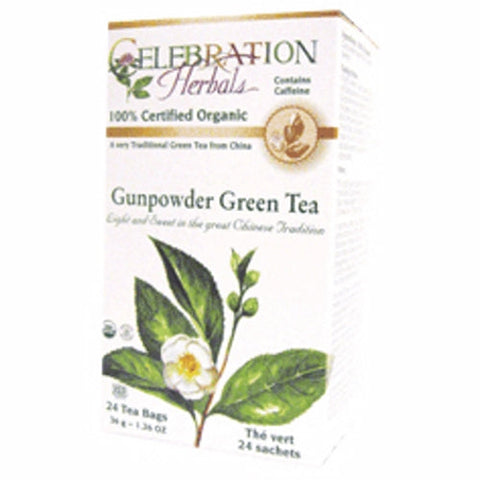Celebration Herbals, Organic Green Tea Gunpowder, 24 Bags Celebration Herbals