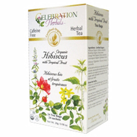 Celebration Herbals, Organic Hibiscus with Tropical Fruit Tea, 24 Bags Celebration Herbals