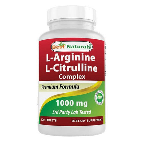 Best Naturals, L-Arginine L-Citrulline Complex, 1000 Mg, 120 Tabs Best Naturals