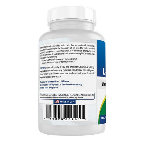 Best Naturals, Acetyl L-Carnitine, 500 mg, 120 Caps Best Naturals