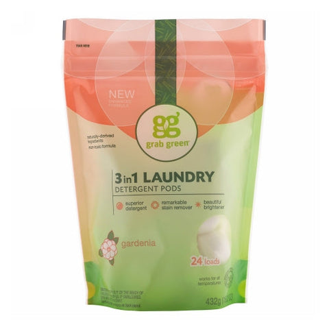 Grab Green, 3 in 1 Laundry Gardenia Laundry Pods, 384 Grams Grab Green