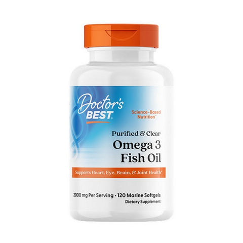 Purified And Clear Omega 3 Fish Oil 120 Marine Softgels by Doctors Best