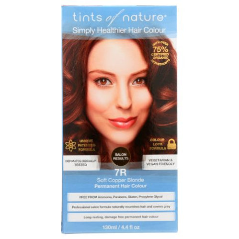 Tints of Nature, Permanent Hair Color, 7R Soft Copper Blonde Permanent 4.4 Oz Tints of Nature